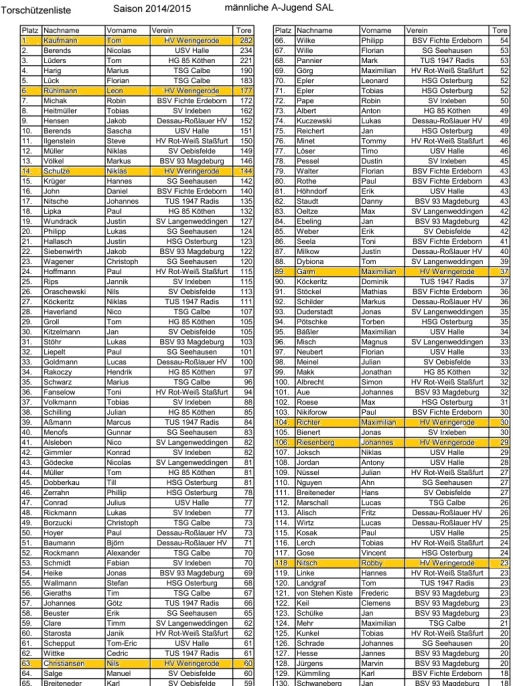 Tom Kaufmann wird Torschützenkönig in der A-Jugend Sachsen Anhalt Liga 2014/15